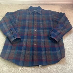 Pendleton Plaid Men’s Wool Button-Up Shirt